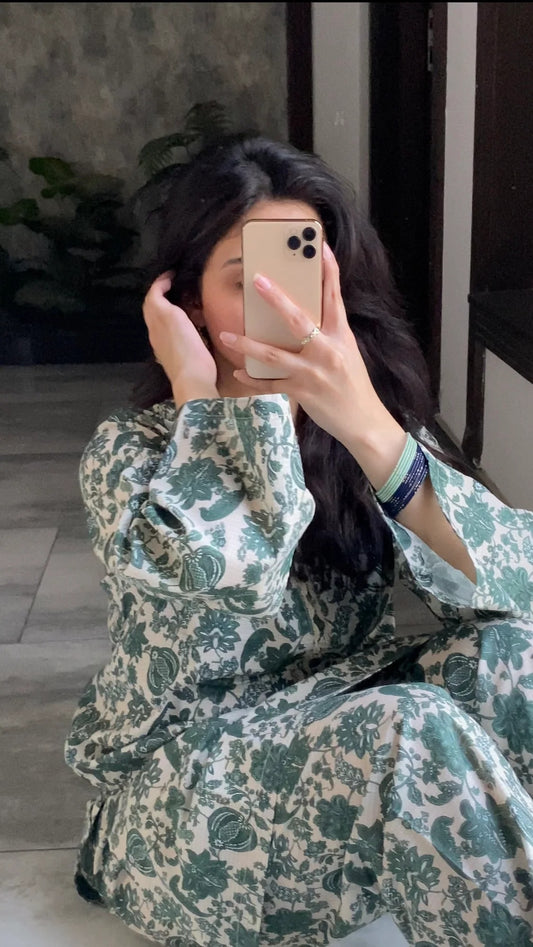 Green Printed 3 Piece